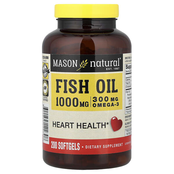 mav12230_v_8.jpg Рыбий жир, 1000 мг, 200 капсул — Mason Natural