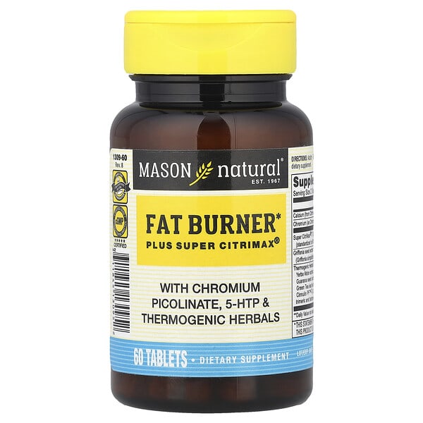 mav13095_v_56.jpg Fat Burner Plus Super Citrimax, 60 таблеток — Mason Natural