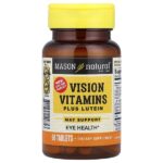 витамины для зрения с лютеином, 60 таблеток — Mason Natural