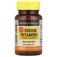 витамины для зрения с лютеином, 60 таблеток — Mason Natural