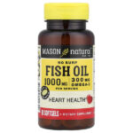 рыбий жир без отрыжки, 90 капсул (500 мг в 1 капсуле) — Mason Natural