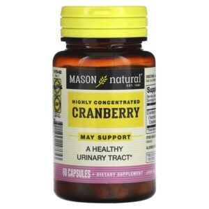 Высококонцентрированная клюква, 60 капсул (450 мг на капсулу) — Mason Natural