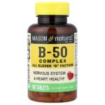 комплекс витаминов группы B50, 100 таблеток — Mason Natural