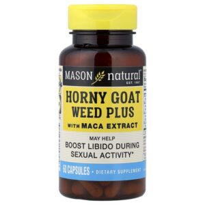 горянка крупноцветковая, с экстрактом маки, 60 капсул — Mason Natural