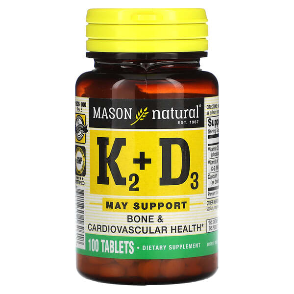 mav16261_v_31.jpg витамины К2 и D3, 100 мкг, 100 таблеток — Mason Natural