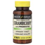высококонцентрированная клюква с пробиотиком, 60 таблеток — Mason Natural