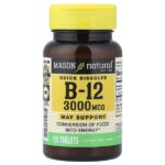 быстрорастворимый витамин B12, 3000 мкг, 100 таблеток — Mason Natural
