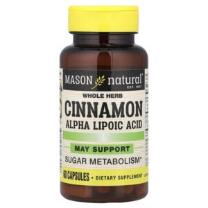 корица с альфа-липоевой кислотой, 60 капсул — Mason Natural