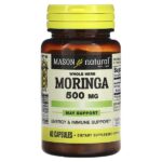 Цельная трава моринга, 500 мг, 60 капсул — Mason Natural
