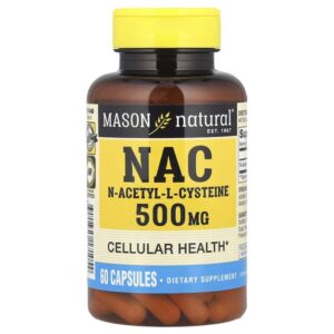 NAC N-Ацетил-L-цистеин, 60 капсул — Mason Natural