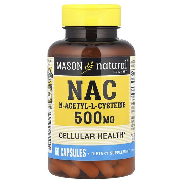 mav17105_v_37.jpg NAC N-Ацетил-L-цистеин, 60 капсул — Mason Natural