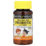 пробиотик с клетчаткой для здоровья детей, 60 жевательных таблеток — Mason Natural