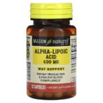 Альфа-липоевая кислота, 600 мг, 30 капсул — Mason Natural