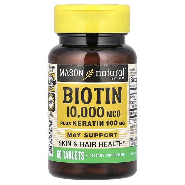 mav17655_v_53.jpg биотин с кератином, 60 таблеток — Mason Natural