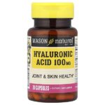 Гиалуроновая кислота, 100 мг, 30 капсул — Mason Natural