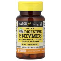 Растительные ультрапищеварительные ферменты, 60 таблеток — Mason Natural