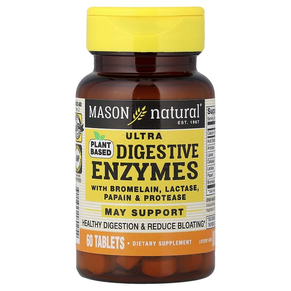 mav18025_v_24.jpg Растительные ультрапищеварительные ферменты, 60 таблеток — Mason Natural