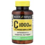 витамин C с шиповником и цинком, 100 капсул — Mason Natural