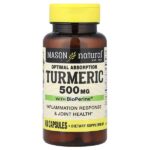 куркума с BioPerine® для оптимального усвоения, 60 капсул — Mason Natural