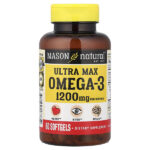 Ultra Max Omega-3, 60 мягких таблеток (600 мг в каждой) — Mason Natural