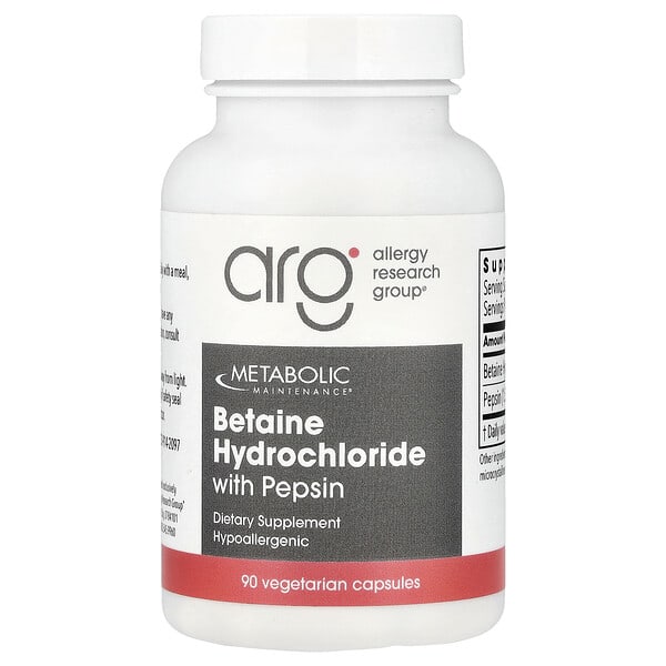 mbm00604_v_25.jpg бетаина гидрохлорид с пепсином, 90 вегетарианских капсул — Metabolic Maintenance