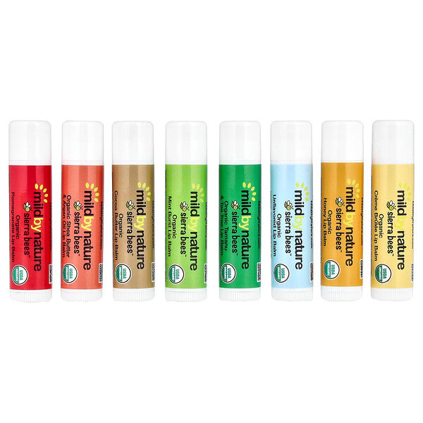 mbn02561_v_10.jpg Sierra Bees™, набор органических бальзамов для губ, 8 шт. по 4,25 г (0,15 унции) — Mild By Nature