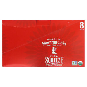 Organic Chia Squeeze, Vitality Snack, Cherry Love, 8 порций, 99 г (3,5 унции) — Mamma Chia
