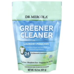 Greener Cleaner, пакетики для стирки, без отдушек, 24 пакетика, 431 г (15,2 унции) — Dr. Mercola