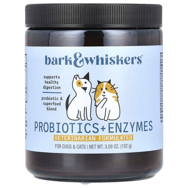 mcl01837_v_36.jpg Bark & Whiskers, пробиотики и ферменты, для собак и кошек, 102 г (3,59 унции) — Dr. Mercola