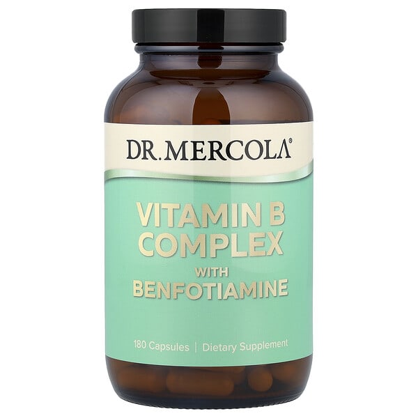 mcl03180_v_50.jpg Комплекс витаминов группы B с бенфотиамином, 180 капсул — Dr. Mercola