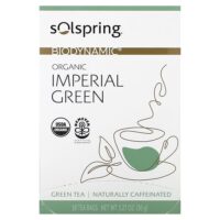 Solspring®, Biodynamic®, органический зеленый чай, имперский зеленый, 18 чайных пакетиков, 36 г (1,27 унции) — Dr. Mercola