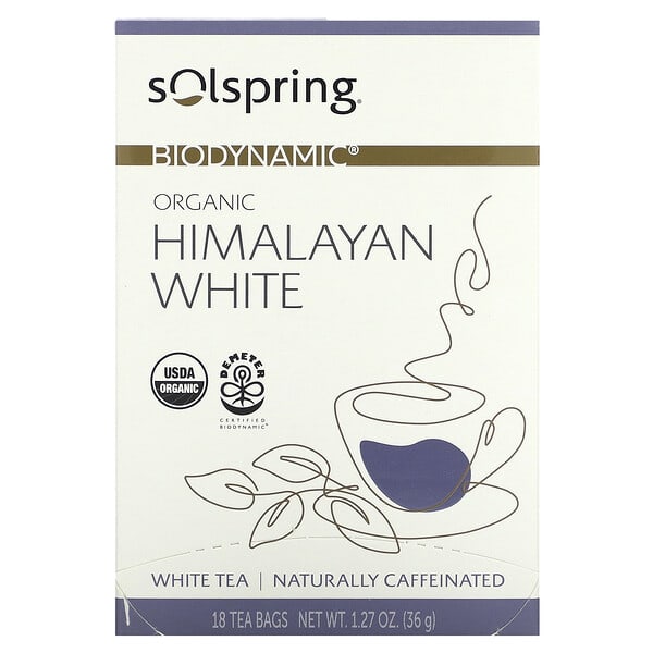 mcl03316_v_20.jpg Solspring®, Biodynamic®, органический гималайский белый чай, 18 чайных пакетиков, 36 г (1,27 унции) — Dr. Mercola