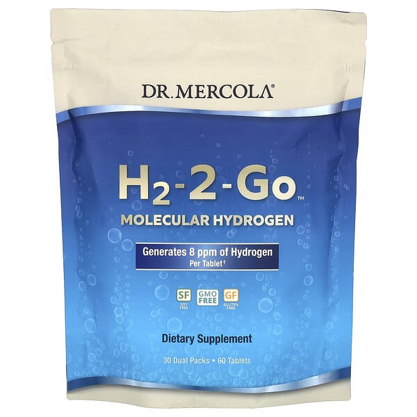mcl03427_v_6.jpg H2-2-Go, молекулярный водород, 30 двойных пакетиков, 60 таблеток — Dr. Mercola