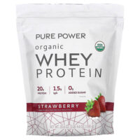 Pure Power, органический сывороточный протеин, со вкусом клубники, 585 г (1 фунт, 4,6 унции) — Dr. Mercola