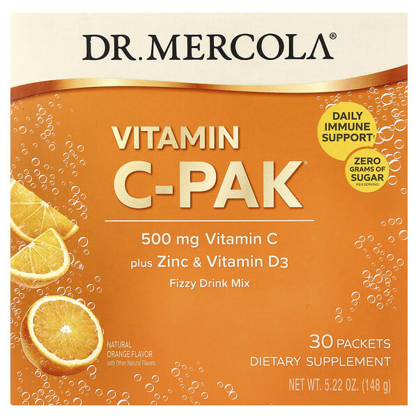 mcl21020_v_36.jpg Vitamin C-PAK®, со вкусом натурального апельсина, 30 пакетиков по 4,93 г (0,17 унции) — Dr. Mercola
