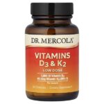 витамины D3 и K2, низкая доза, 30 капсул — Dr. Mercola