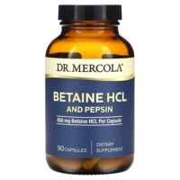 Бетаин гидрохлорид и пепсин, 650 мг, 90 капсул — Dr. Mercola