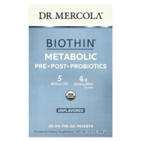 Biothin®, пробиотики для метаболизма до и после приема пищи, без ароматизаторов, 5 млрд КОЕ, 30 упаковок, готовых к употреблению, по 5,6 г (0,19 унции) — Dr. Mercola