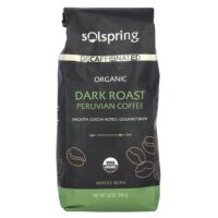 Solspring®, органический перуанский кофе, цельные зерна, темная обжарка, без кофеина, 340 г (12 унций) — Dr. Mercola