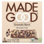 Батончики мюсли, шоколадная крошка, 6 батончиков, по 24 г (0,85 унции) — MadeGood