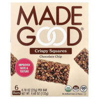 Crispy Squares, шоколадная крошка, 6 батончиков по 22 г (0,78 унции) — MadeGood