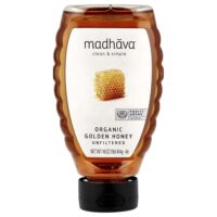 Органический золотой мед, нефильтрованный, 454 г (16 унций) — Madhava