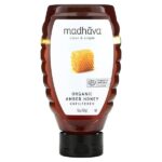 Органический янтарный мед, нефильтрованный, 454 г (16 унций) — Madhava