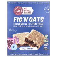Fig 'N' Oats®, голубика, 5 батончиков в индивидуальной упаковке, 40 г (1,4 унции) каждый — Made in Nature