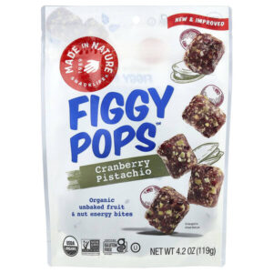 Figgy Pops™, клюква и фисташки, 119 г (4,2 унции) — Made in Nature