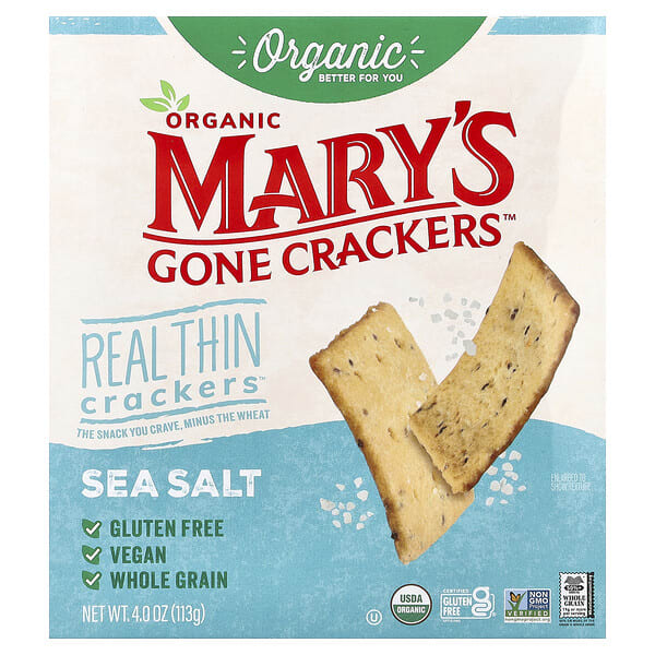 mgc47615_v_16.jpg Organic Real Thin Crackers™, морская соль, 113 г (4 унции) — Mary's Gone Crackers