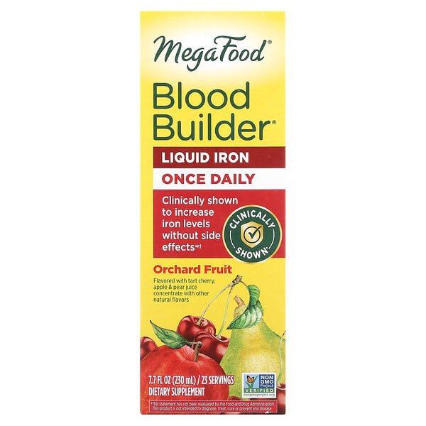 mgf10367_v_39.jpg Blood Builder Liquid Iron, Once Daily, Orchard Fruit, 230 мл (7,7 жидк. унц.) — MegaFood