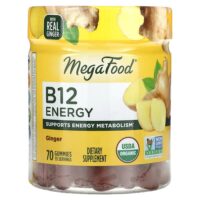 B12 Energy, имбирь, 70 жевательных таблеток — MegaFood