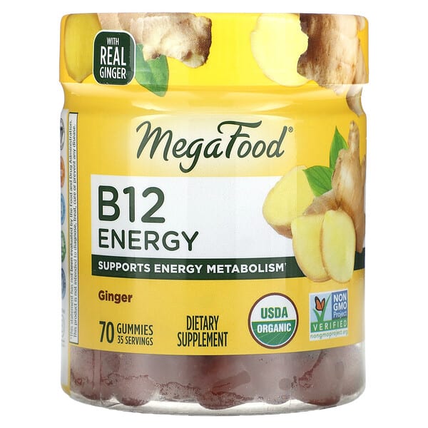 mgf10410_v_40.jpg B12 Energy, имбирь, 70 жевательных таблеток — MegaFood
