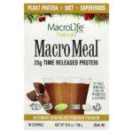 Macro Meal®, протеиновый порошок, со вкусом шоколада, 10 пакетиков по 45 г (1,6 унции) — Macrolife Naturals